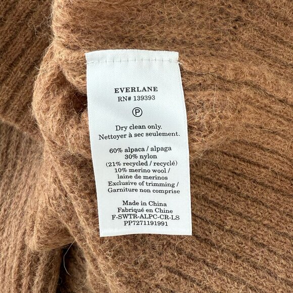 Everlane Cocoon Crew in Alpaca in Tiger’s Eye Size L - Picture 2 of 5